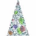 Christmas modern tree machine embroidery design