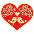 Two love birds machine embroidery design