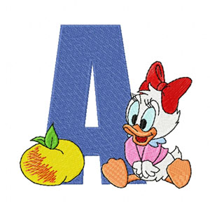 Mickey Mouse A apple machine embroidery design