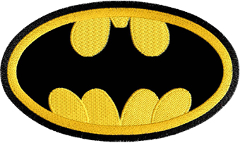 Batman logo applique machine embroidery design