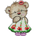Cute teddy girl 9 machine embroidery design