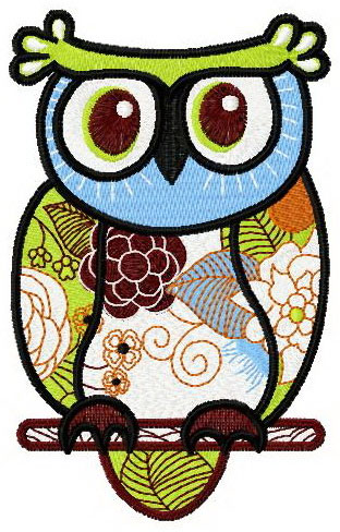 Cute Owl 11 free machine embroidery design