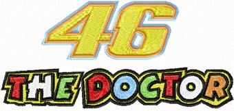 46 the doctor logo machine embroidery design