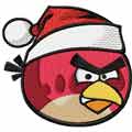 Angry birds Christmas logo machine embroidery design