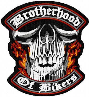 Brotherhood of Bikers patch machine embroidery design