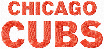 Chicago Cubs Script baseball club logo machine embroidery design