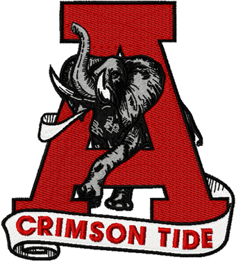 Alabama University Crimson Tide logo machine embroidery design