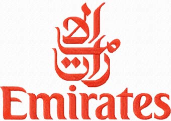 Emirates Airlines logo machine embroidery design