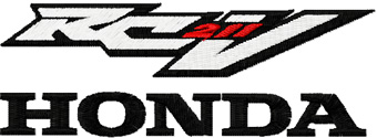 Honda RC 211v logo machine embroidery design