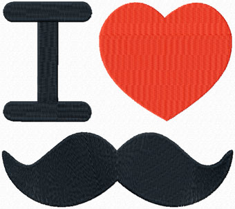I love mustache machine embroidery design