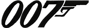 James Bond 007 logo machine embroidery design