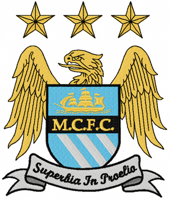 Manchester City Football Club logo machine embroidery design