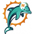 Miami Dolphins logo machine embroidery design 