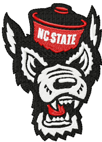 North Carolina State Angry wolf machine embroidery design