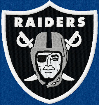 Oakland Raiders logo machine embroidery design