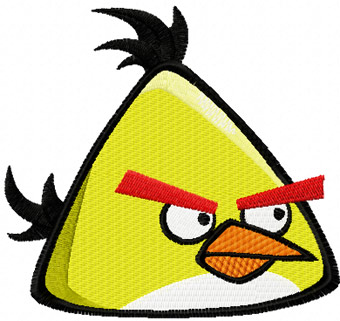 Angry birds Yellow logo machine embroidery design