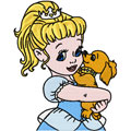 Little Princess with small dog machine embroidery design