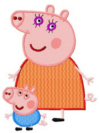 Peppa mother machine embroidery design