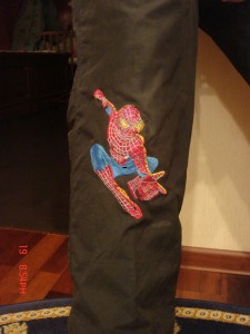spiderman embroidery jeans design