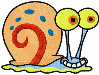 Gary snail machine embroidery design