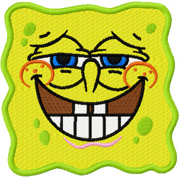 Spongebob Smile machine embroidery design