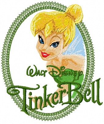 Tinkerbell fairy art embroidery design