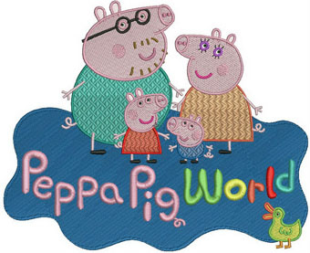 Peppa family machine embroidery design
