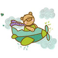 Baby Bear pilot machine embroidery design