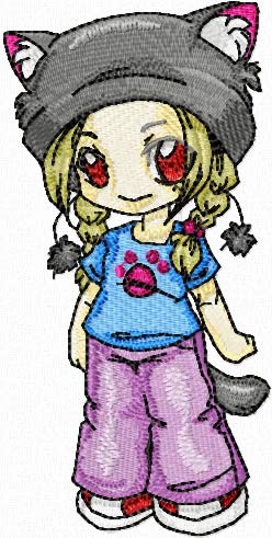 Anime Japan machine embroidery design for Janine and brother
