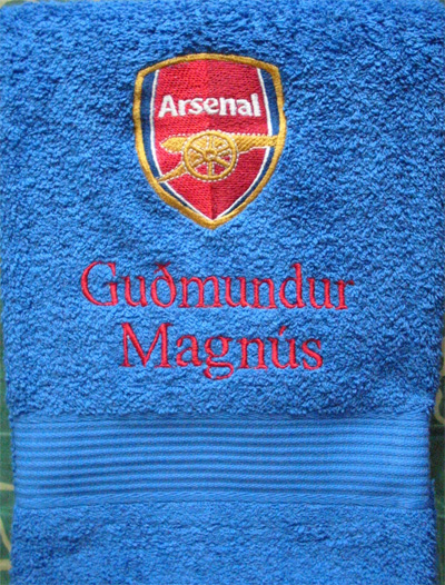 arsenal club embroidery on towel