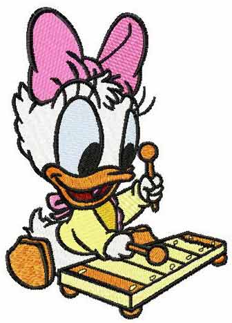 Daisy Duck music machine embroidery design