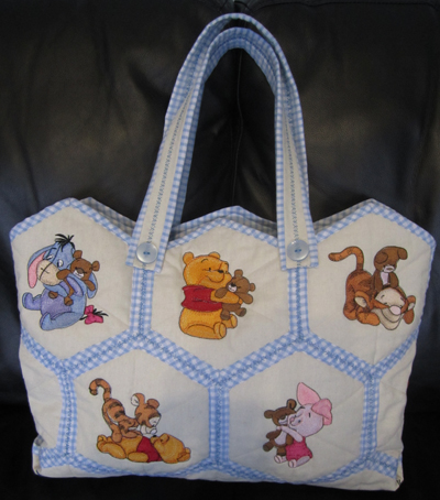 embroidered baby pooh nappy bag
