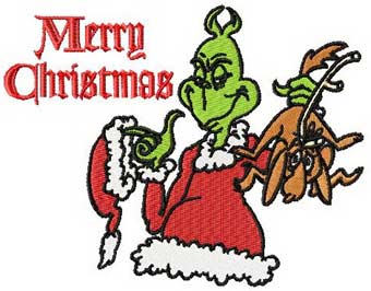 Grinch Christmas machine embroidery design