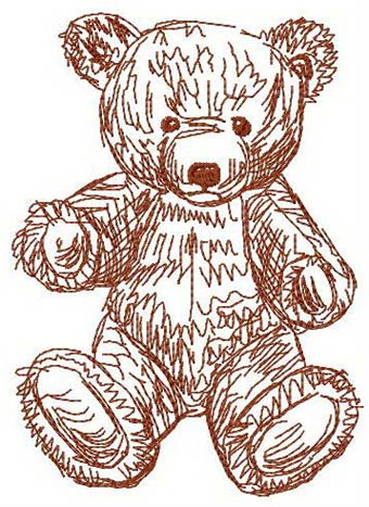 Old teddy bear 9 machine embroidery design