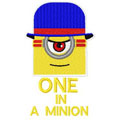One is a minion 2 machine embroidery design