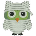 Owl mummy machine embroidery design
