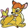 Bambi and butterfly machine embroidery design