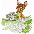 Jackrabbit & Bambi machine embroidery design
