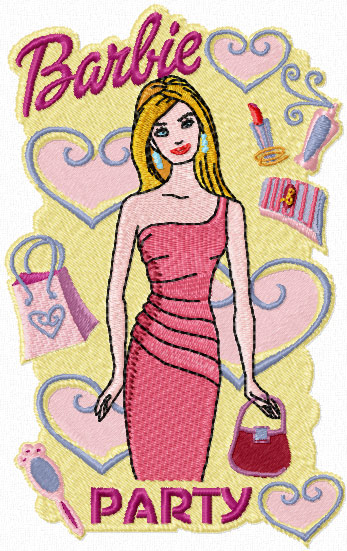 Barbie Style machine embroidery design