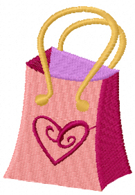 Barbie shopping bag machine embroidery design