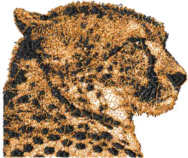 cheetah free sfumato stitch embroidery