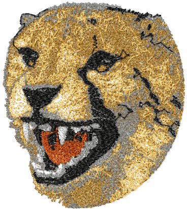 Cheetah free machine embroidery design