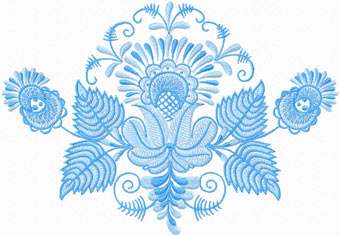 download blue flower embroidery design
