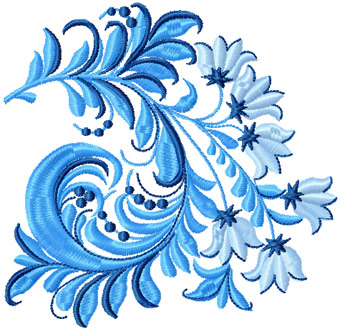 Blue Flower machine embroidery design download