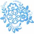 Blue Flower perfect machine embroidery design
