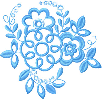 Blue Flower perfect machine embroidery design