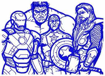 Avengers sketch embroidery design