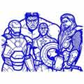 Avengers sketch embroidery design