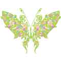 Fantastic butterfly life in flowers machine embroidery design