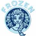Frozen blue ice embroidery design